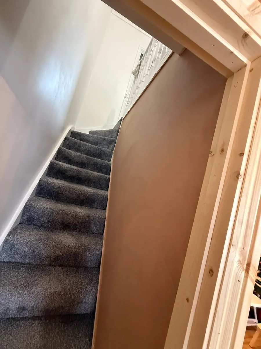 Plastered hallway and staircase (1 of 2)